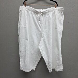 White Stag Pants Womens 4X 26W 28W Arctic White Cotton Pull On Casual